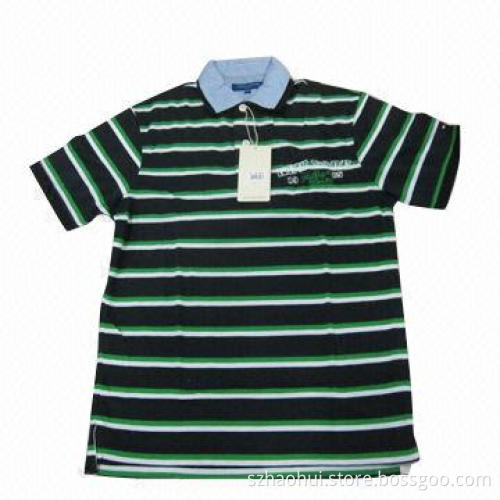 Men's Striped Yarn Dyed Polo Shirt, Made of 100% Cotton, XS-3XL Sizes